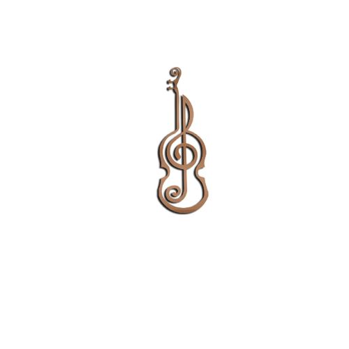 EPIKASA Metal Wall Decoration Violin 8 - Copper 26x1,5x75 cm