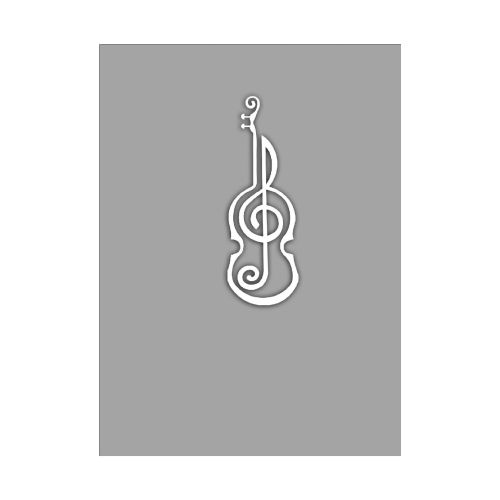 EPIKASA Metal Wall Decoration Violin 9 - White 26x1,5x75 cm