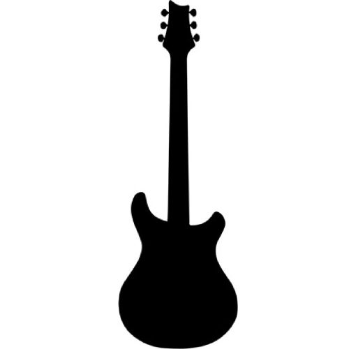 EPIKASA Metal Wall Decoration Guitar 16 - Black 27x1,5x80 cm