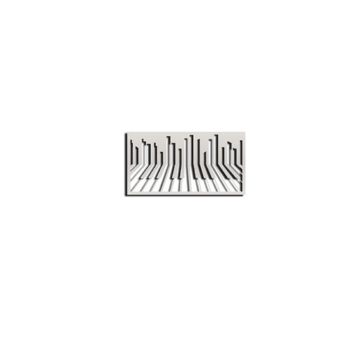 EPIKASA Decorazione in Metallo Pianoforte 12 - Argento 70x1,5x37 cm