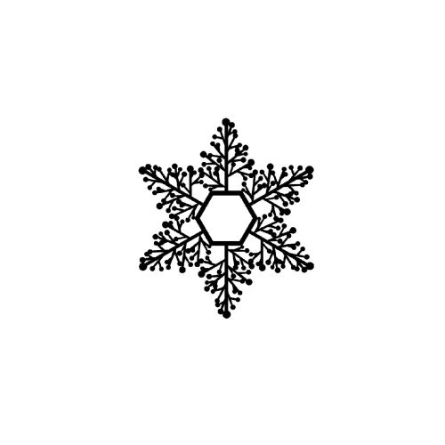 EPIKASA Decorazione da Parete in Metallo Fiocco di Neve - Nero 52x1,5x60 cm
