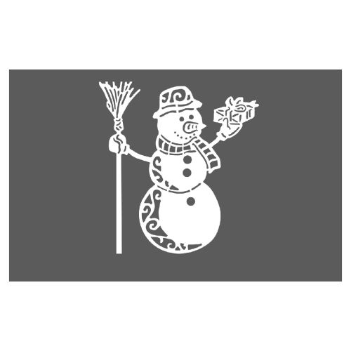 EPIKASA Decorazione da Parete in Metallo Pupazzo di Neve 1 - Bianco 55x1,5x60 cm