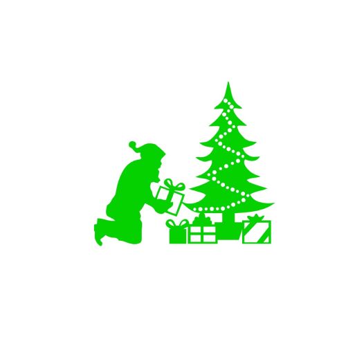 EPIKASA Decorazione da Parete in Metallo Babbo Natale 1 - Verde 90x1,5x82 cm