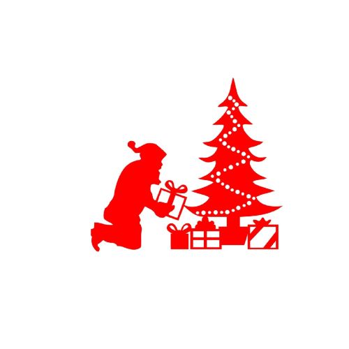 EPIKASA Decorazione in Metallo Babbo Natale 2 - Rosso 90x1,5x82 cm