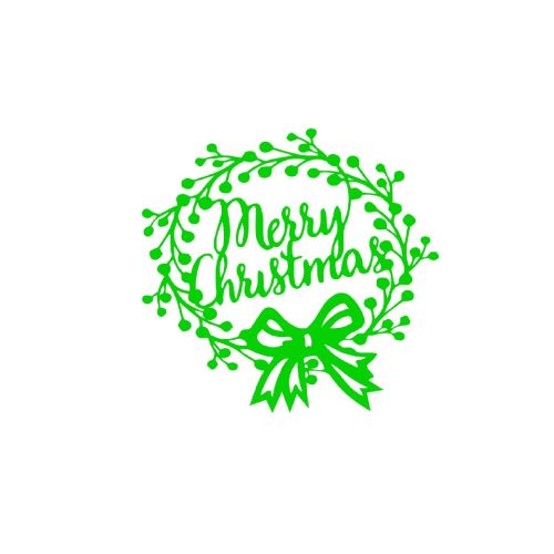 EPIKASA Decorazione da Parete in Metallo Merry Christmas 6 - Verde 74x1,5x71 cm