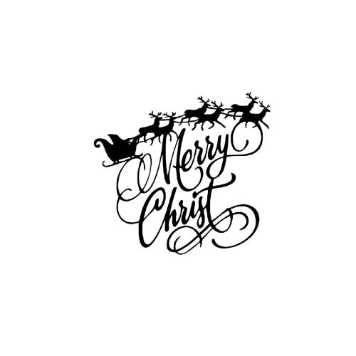 EPIKASA Decorazione da Parete in Metallo Merry Christmas 9 - Nero 57x1,5x53 cm