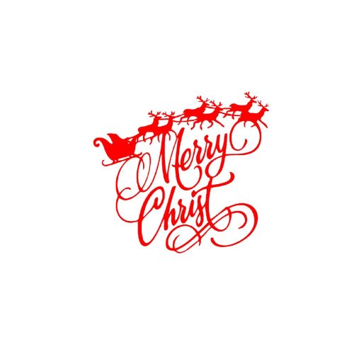 EPIKASA Decorazione da Parete in Metallo Merry Christmas 10 - Rosso 57x1,5x53 cm