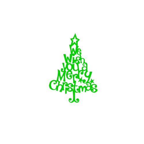 EPIKASA Decorazione da Parete in Metallo Merry Christmas 12 - Verde 70x1,5x100 cm