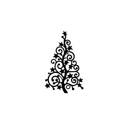 EPIKASA Decorazione da Parete in Metallo Albero di Natale 8 - Nero 56x1,5x90 cm