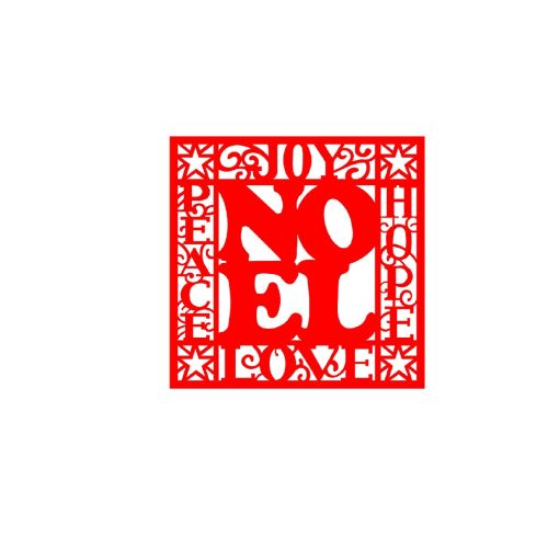 EPIKASA Decorazione in Metallo Noel 4 - Rosso 61x1,5x60 cm