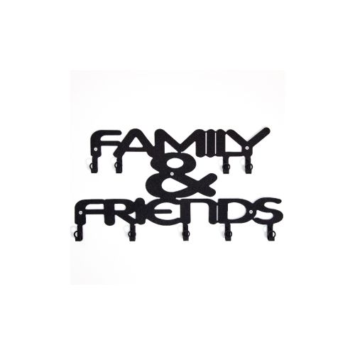 EPIKASA Appendiabiti Family and Friends - Nero 47x2x29 cm
