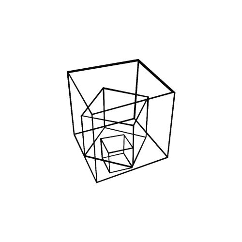 EPIKASA Metal Wall Decoration Cube - Black 50x1,5x57 cm