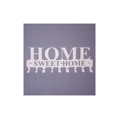 EPIKASA Appendiabiti da Parete Home Sweet Home 2 - Bianco 29x0,20x13 cm