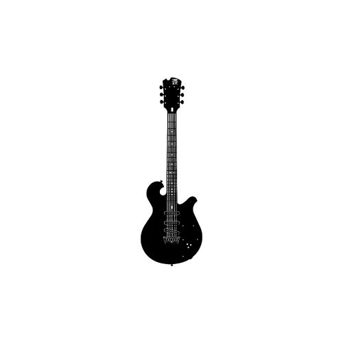 EPIKASA Metal Wall Decoration Guitar 12 - Black 33x1,5x100 cm