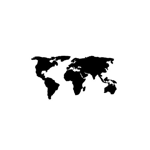EPIKASA Decorazione da Parete in Metallo Mappa del Mondo 10 - Nero 145x1,5x53 cm