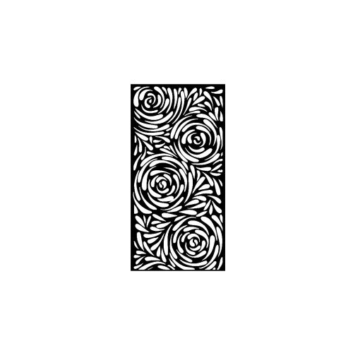 EPIKASA Metal Wall Decoration Rose - Black 35x1,5x71 cm