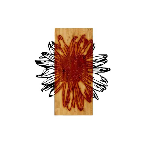 EPIKASA Metal and Wood Wall Decoration Sunflower - Black 46x1,8x50 cm