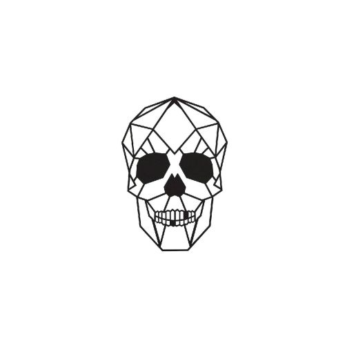 EPIKASA Metal Wall Decoration Skull 1 - Black 35x1,5x50 cm