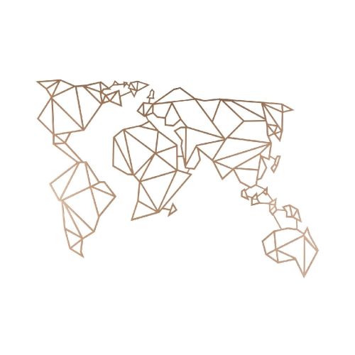 EPIKASA Decorazione in Metallo Mappa del Mondo 17 - Rame 100x1,5x58 cm
