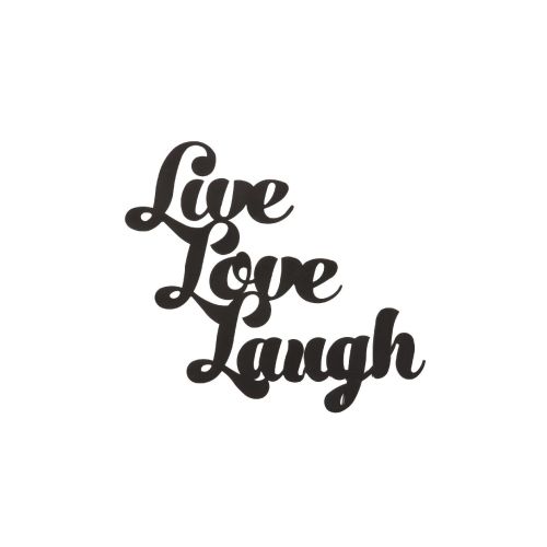 EPIKASA Decorazione in Metallo Live Love Laugh 2 - Nero 52x1,5x38 cm