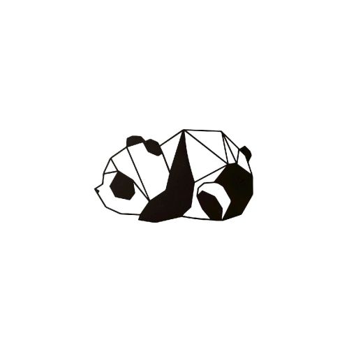 EPIKASA Decorazione da Parete in Metallo Panda 3 - Nero 52x1,5x31 cm