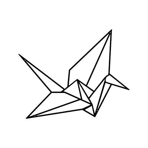 EPIKASA Decorazione da Parete in Metallo Origami Gru - Nero 41x1,5x33 cm