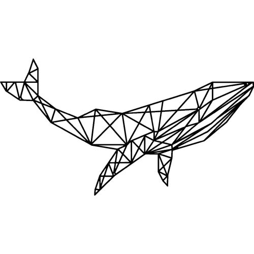EPIKASA Metal Wall Decoration Whale - Black 56x1,5x31 cm
