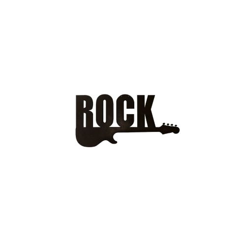 EPIKASA Decorazione da Parete in Metallo Rock 2 - Nero 50x1,5x25 cm