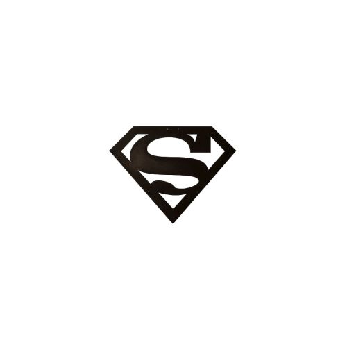 EPIKASA Decorazione da Parete in Metallo Superman - Nero 40x1,5x31 cm