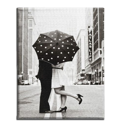 EPIKASA Canvas Print Kiss Under The Rain - Black 45x3x70 cm