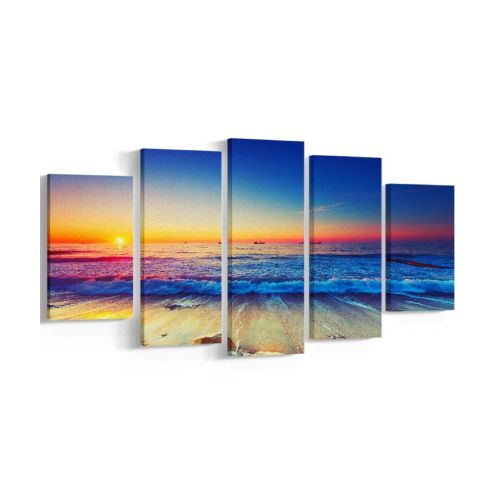 EPIKASA Canvas Print Sunset Over the Sea - Multicolor 20x3x40 cm (2 Pcs), 20x3x50 cm (2 Pcs), 20x3x60 cm (1Pcs)