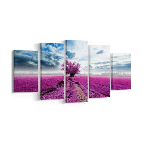 EPIKASA Canvas Print Blossom Tree - Multicolor 20x3x40 cm (2 Pcs), 20x3x50 cm (2 Pcs), 20x3x60 cm (1Pcs)