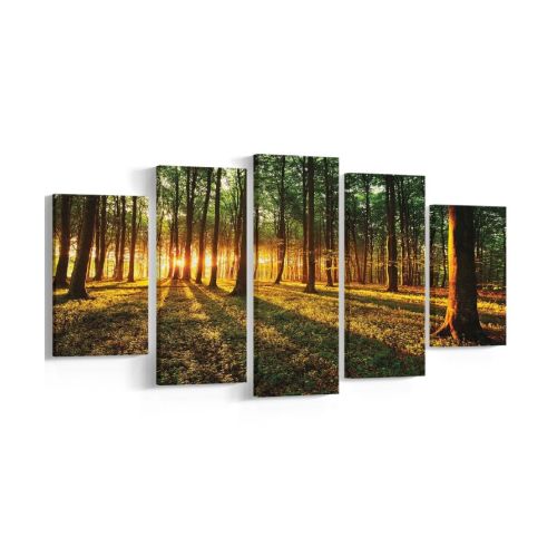 EPIKASA Canvas Print Forest - Multicolor 20x3x40 cm (2 Pcs), 20x3x50 cm (2 Pcs), 20x3x60 cm (1Pcs)