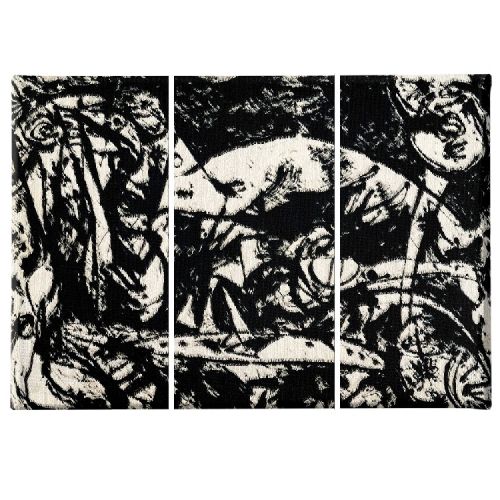 EPIKASA Canvas Print Pollock Number 14 - Black 40x3x60 cm (3 Pcs)