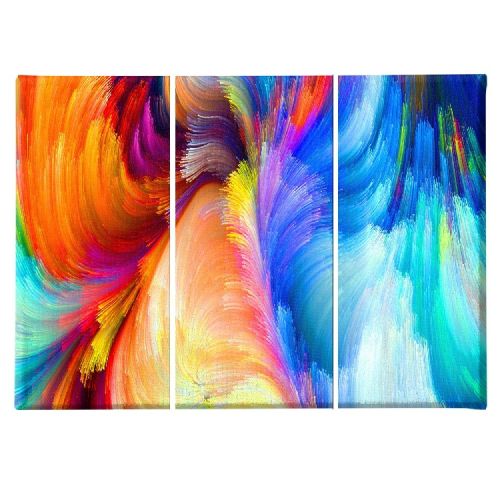 EPIKASA Canvas Print Abstract Colour 1 - Multicolor 40x3x60 cm (3 Pcs)