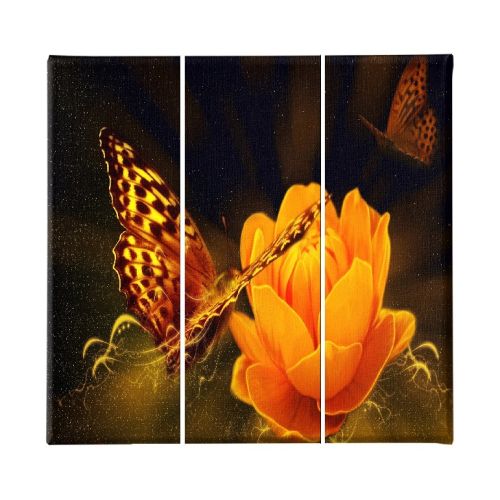 EPIKASA Canvas Print Butterfly - Orange 23x3x50 cm (3 Pcs)