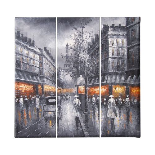 EPIKASA Canvas Print Paris 2 - Black 23x3x50 cm (3 Pcs)