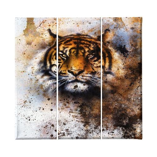 EPIKASA Canvas Print Tiger - Orange 23x3x50 cm (3 Pcs)