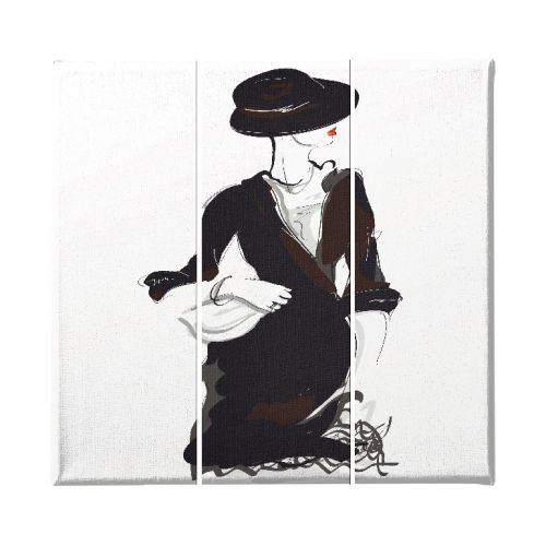 EPIKASA Canvas Print Woman - Black 23x3x50 cm (3 Pcs)