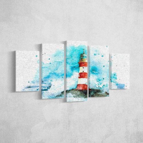EPIKASA Canvas Print Sea 1 - Blue 20x3x40 cm (2 pcs), 20x3x50 cm (2 pcs),  20x3x60 cm (1 pcs)