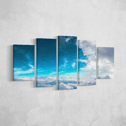 EPIKASA Canvas Print Sky - Blue 20x3x40 cm (2 pcs), 20x3x50 cm (2 pcs),  20x3x60 cm (1 pcs)