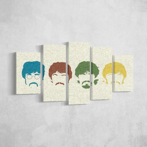 EPIKASA Canvas Print The Beatles - Multicolor 20x3x40 cm (2 pcs), 20x3x50 cm (2 pcs),  20x3x60 cm (1 pcs)