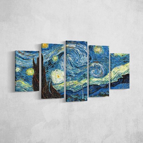 EPIKASA Canvas Print The Starry Night 2 - Multicolor 20x3x40 cm (2 Pcs), 20x3x50 cm (2 Pcs), 20x3x60 cm (1Pcs)