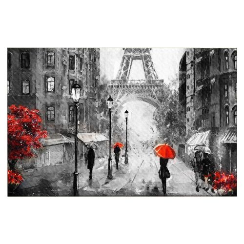 EPIKASA Canvas Print Eiffel Tower 5 - Red 150x3x100 cm