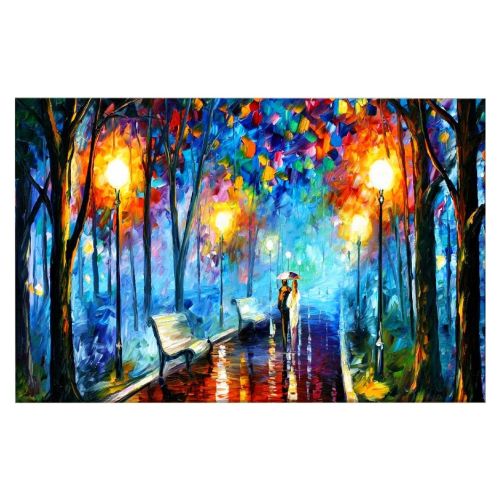 EPIKASA Canvas Print Under the Rain 4 - Blue 150x3x100 cm