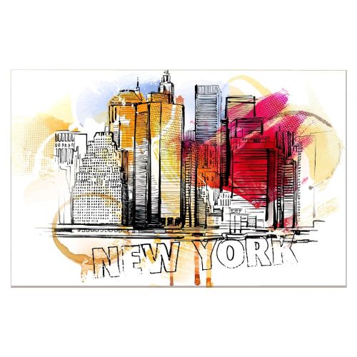 EPIKASA Stampa su Tela New York - Multicolore 150x3x100 cm