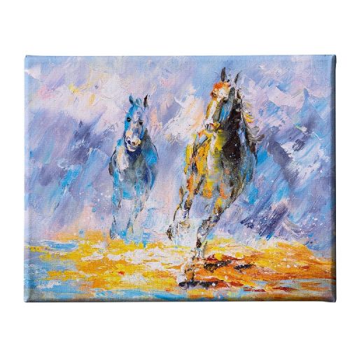 EPIKASA Canvas Print Horses - Blue 70x3x45 cm