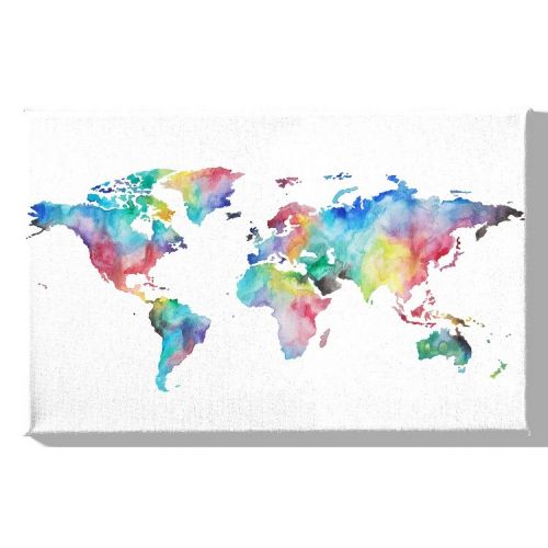 EPIKASA Stampa su Tela Mappa Mondo 6 - Multicolore 70x3x45 cm