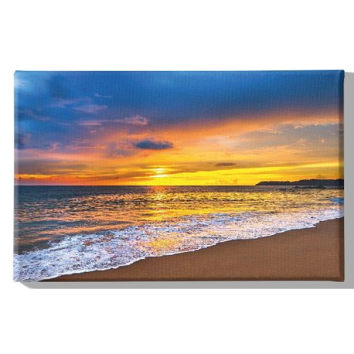 EPIKASA Canvas Print Sunset Over the Sea - Orange 70x3x45 cm