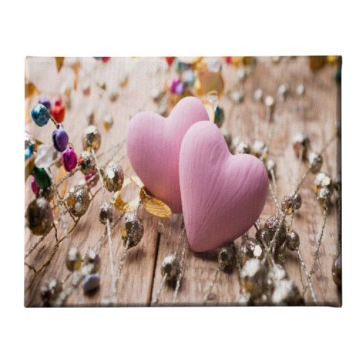 EPIKASA Canvas Print Hearts - Pink 70x3x45 cm